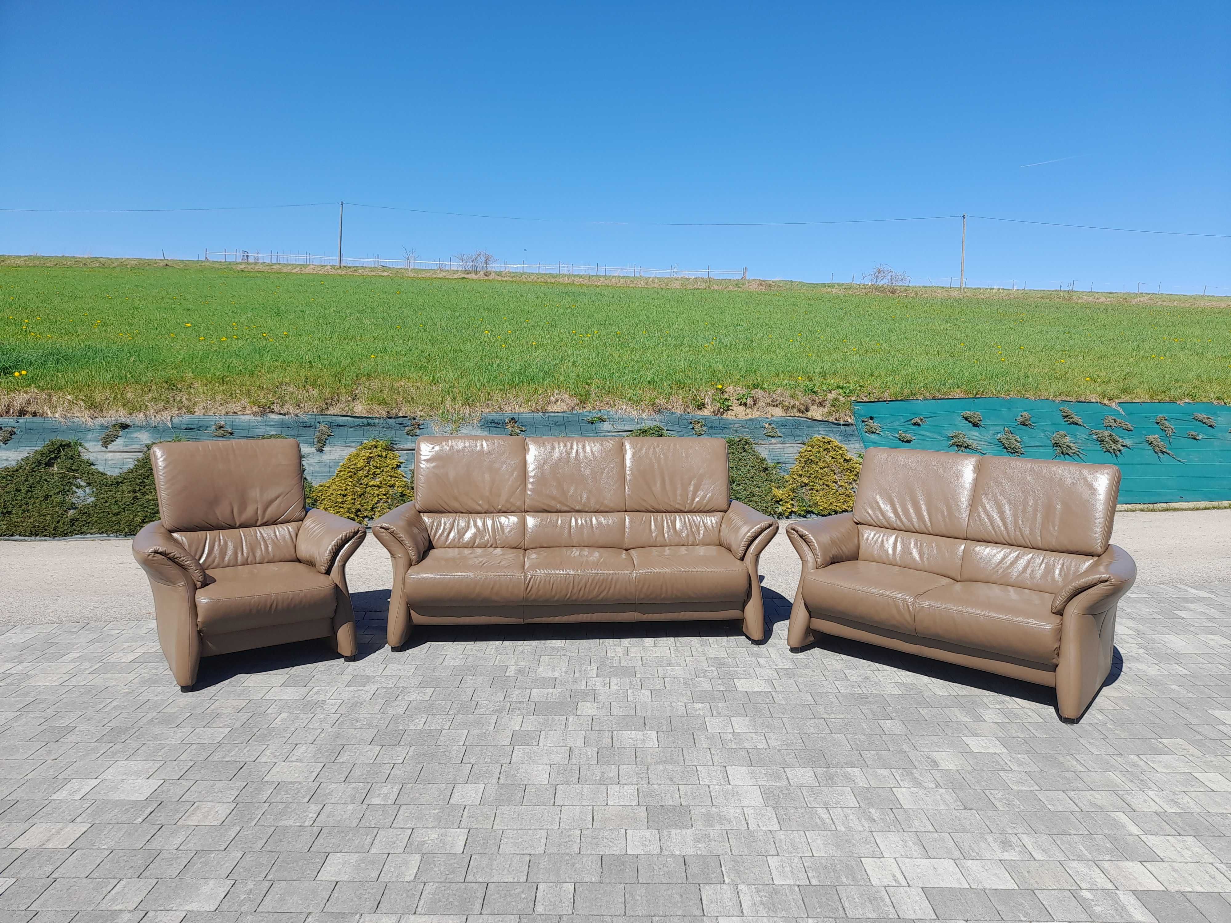 Idealny zestaw wypoczynkowy 3+2+1 skóra naturalna marki DES Sofa Line