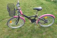 Rower BTWIN 20 cali dla dziewczynki czarno-różowy
