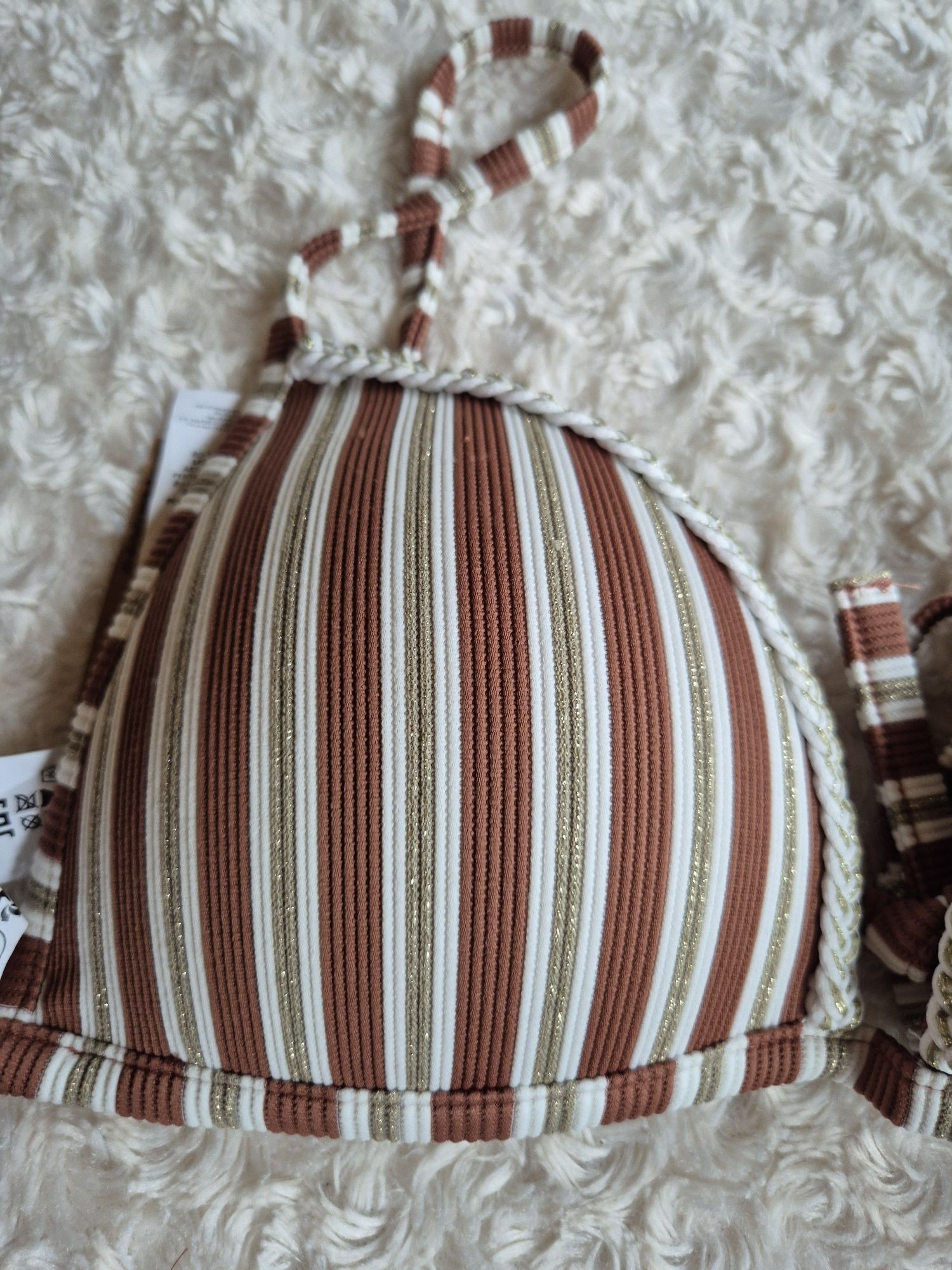 Kostium kąpielowy Calzedonia L 85B/80C/75D Rodi brązowy biały złoty