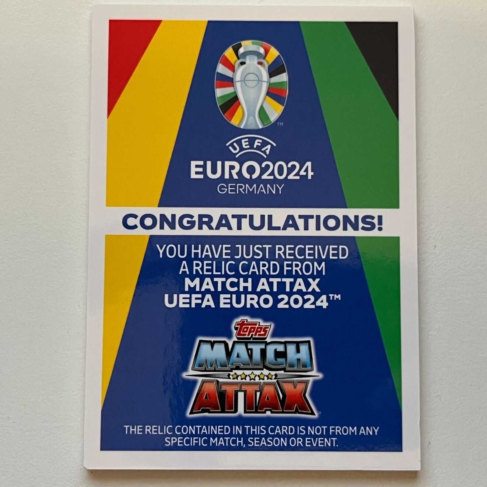 Topps - Centurion Relic Card - Uefa Euro 2024 - Match Attax