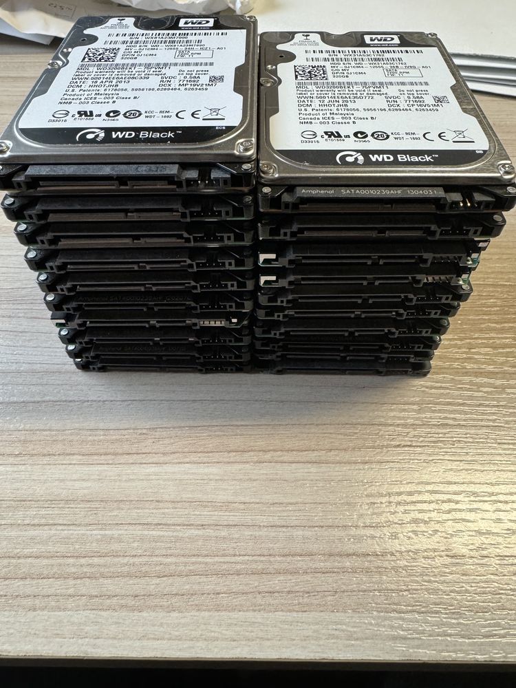 Dyski HDD 32GB 20szt, 250GB 7szt 31szt razem