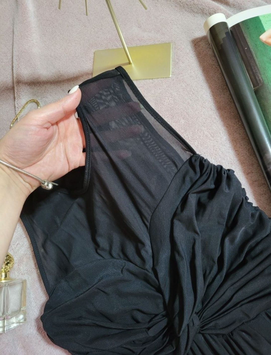 Шифонове святкове asos чорне міді сукня платье чёрное чорне беременных
