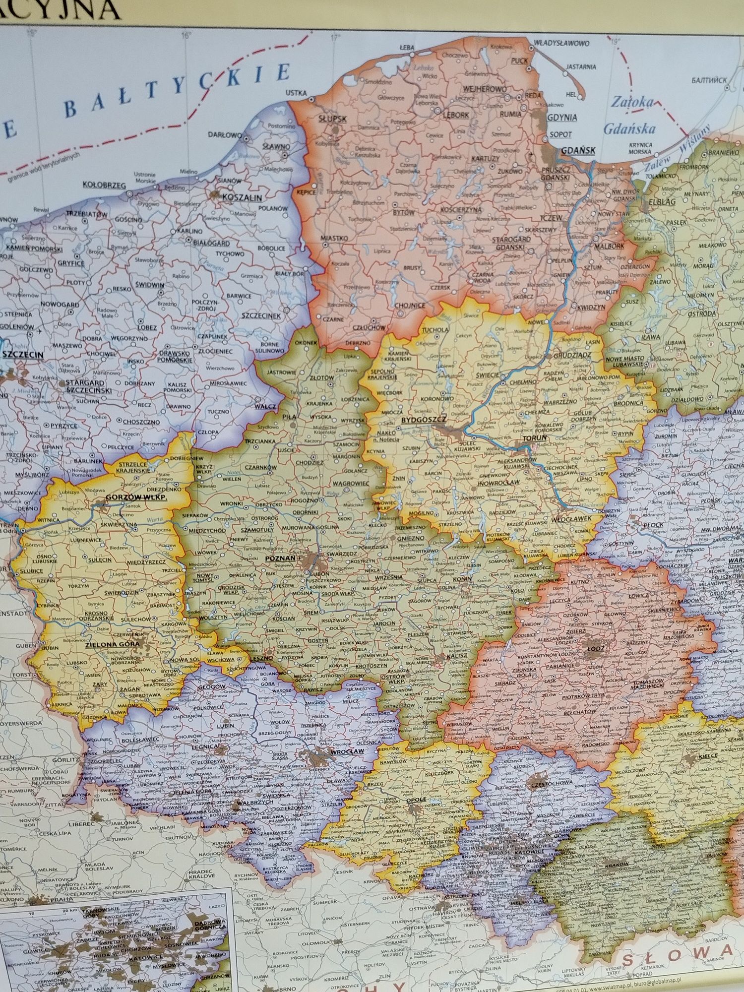Ścienna mapa polski - dwustronna