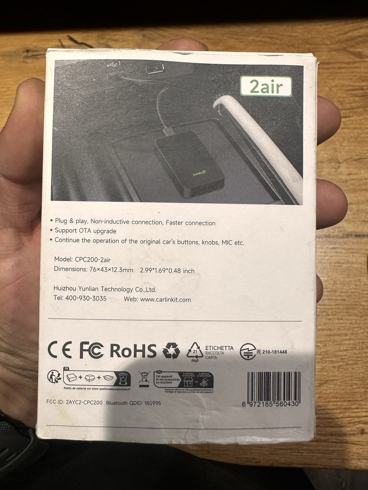 Adapter Carplay,Android Auto Carlinkit 2air