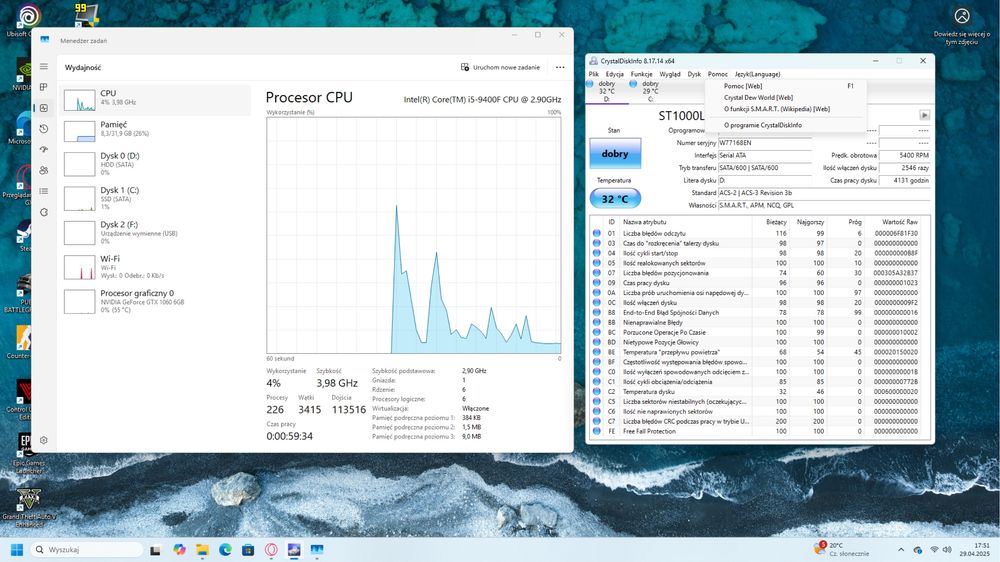 Komputer gamingowy i5-9400f + GTX 1060 6gb
