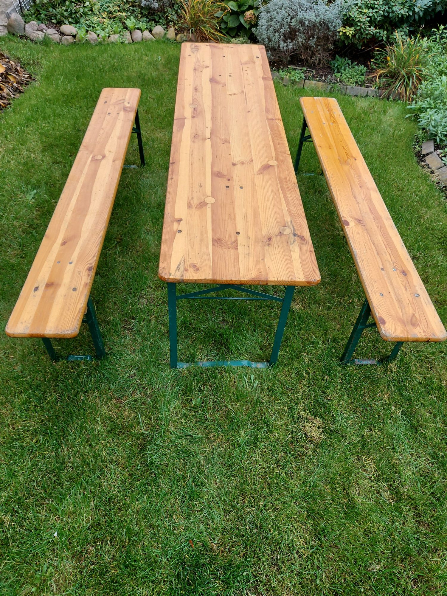 Solidny zestaw piwny stół ławki komplet 220x50x75