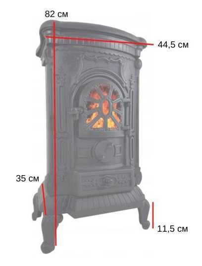 Піч камін буржуйка чавунна Bonro подвійна стінка 9 кВт Золота та чорна