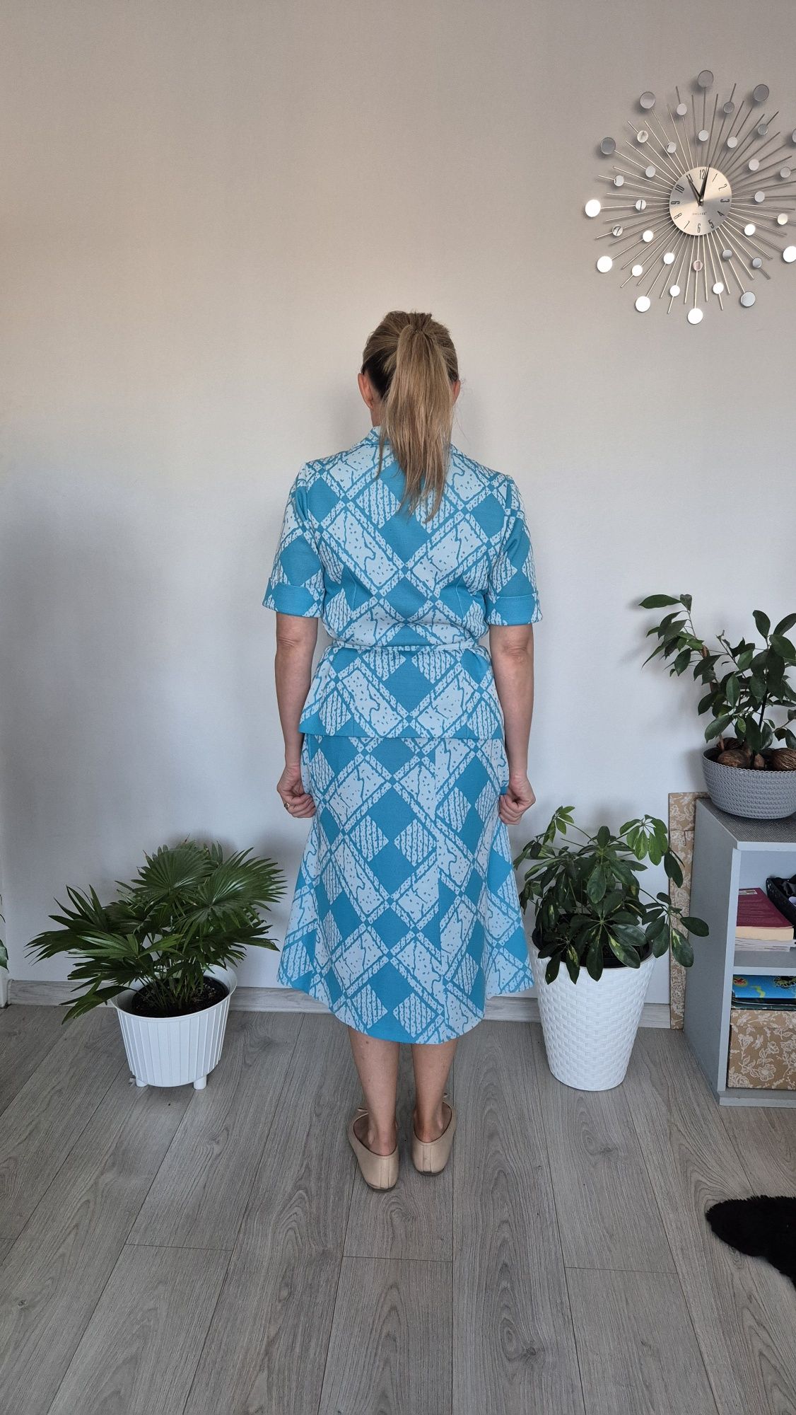 Marynarka+spódnica vintage PRL rozm M