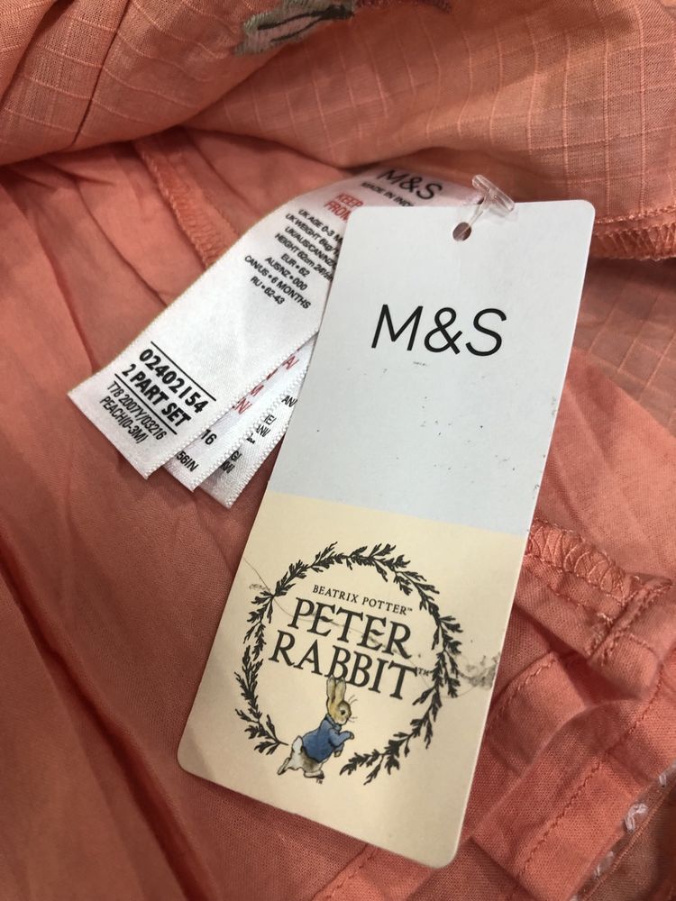 Платье M&S от 0-3 месяцев с зайчиками