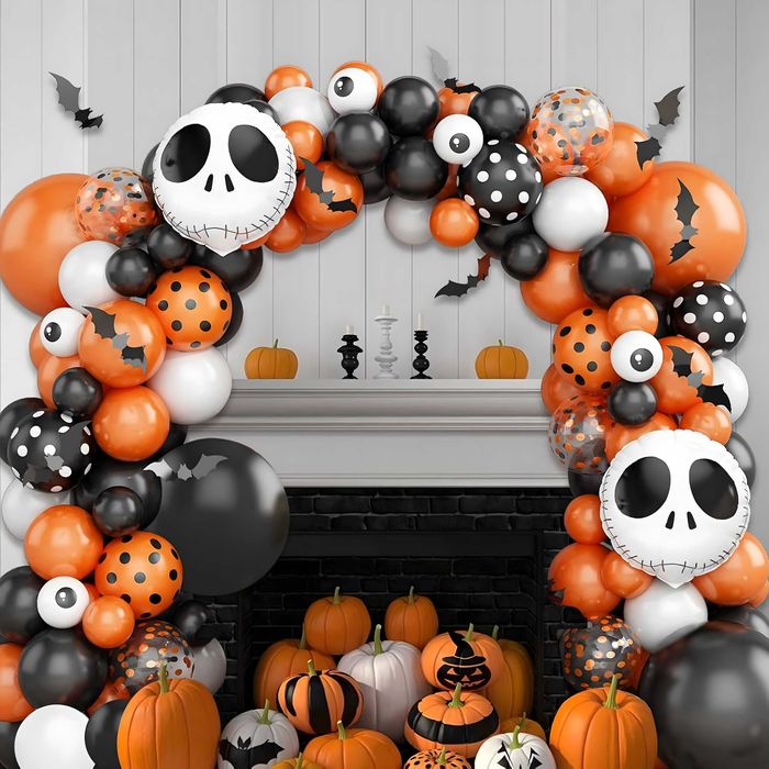Zestaw Balonów Girlanda Balonowa Nietoperz Czaszka Halloween Przyjęcia