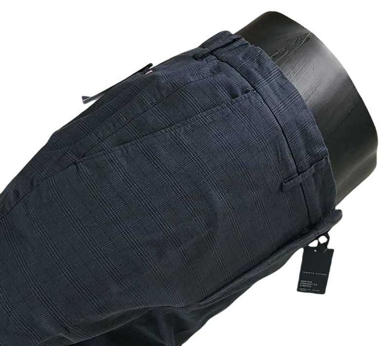 Męskie spodnie Tommy Hilfiger Denton Chino Straight krata nowe W33/L32