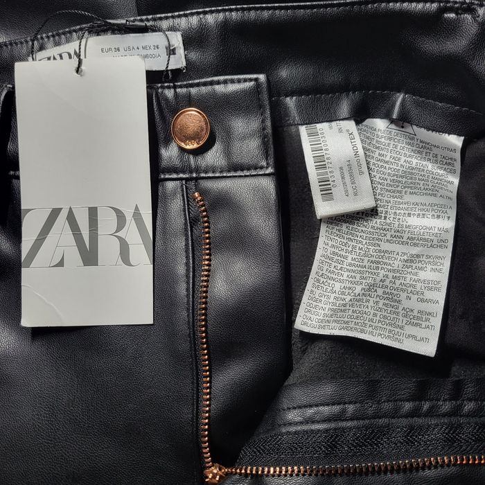 Модні шкіряні штани ZARA, розмір 36