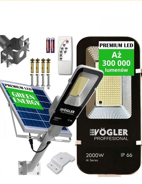 Lampa Solarna Uliczna VÖGLER GmBh wersja PREMIUM 2000 W, latarnia