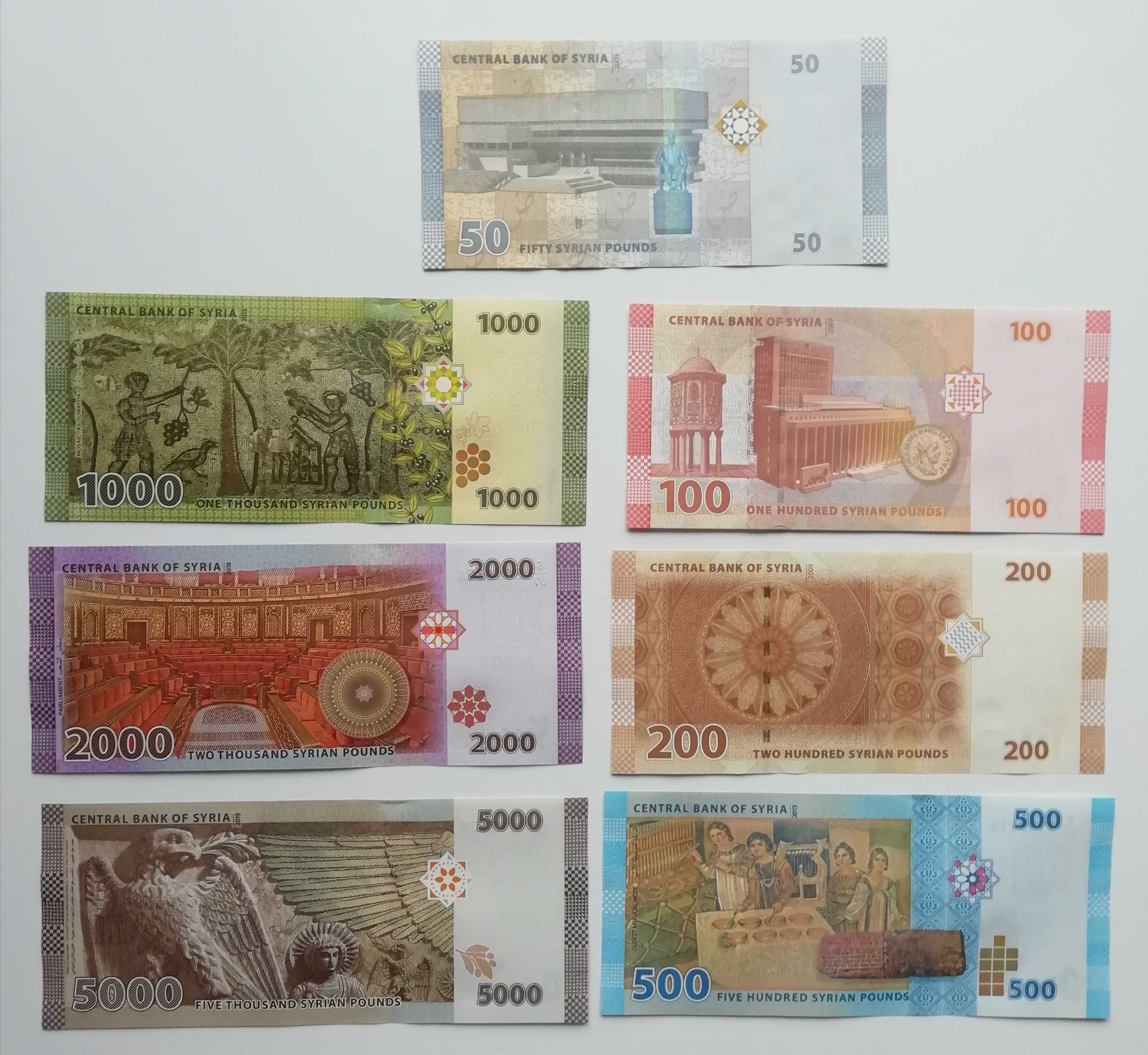 Zestaw banknotów Syria UNC