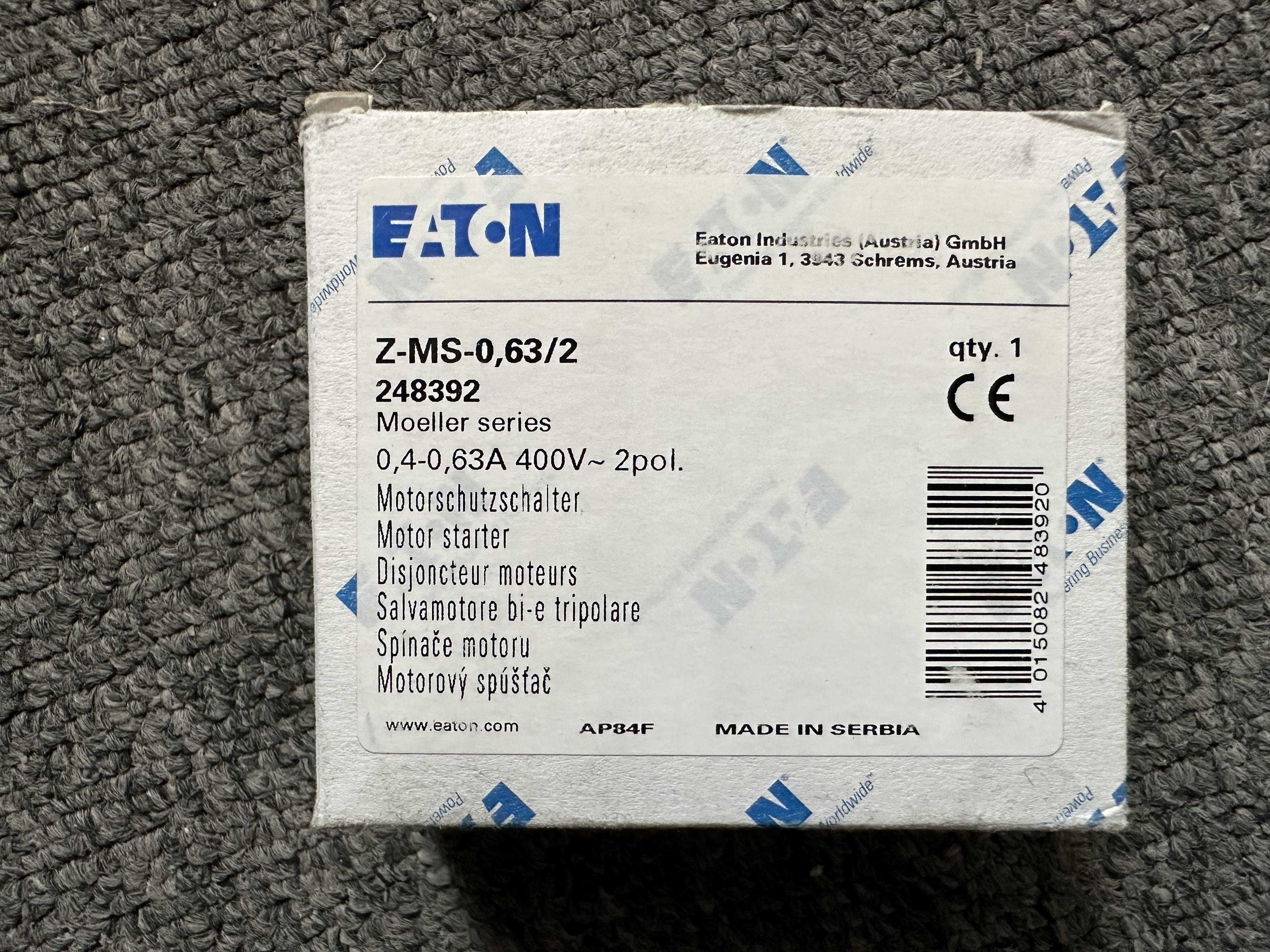 Wyłącznik silnikowy 2-biegunowy Z-MS-0,63/2 Eaton