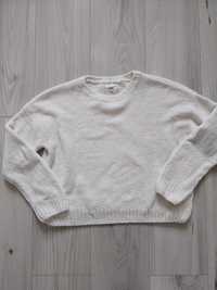 Ciepły bawełniany kremowy sweterek sinsay