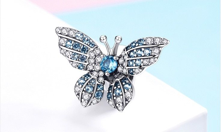 Pandora Charm koralik zawieszka motyl pave