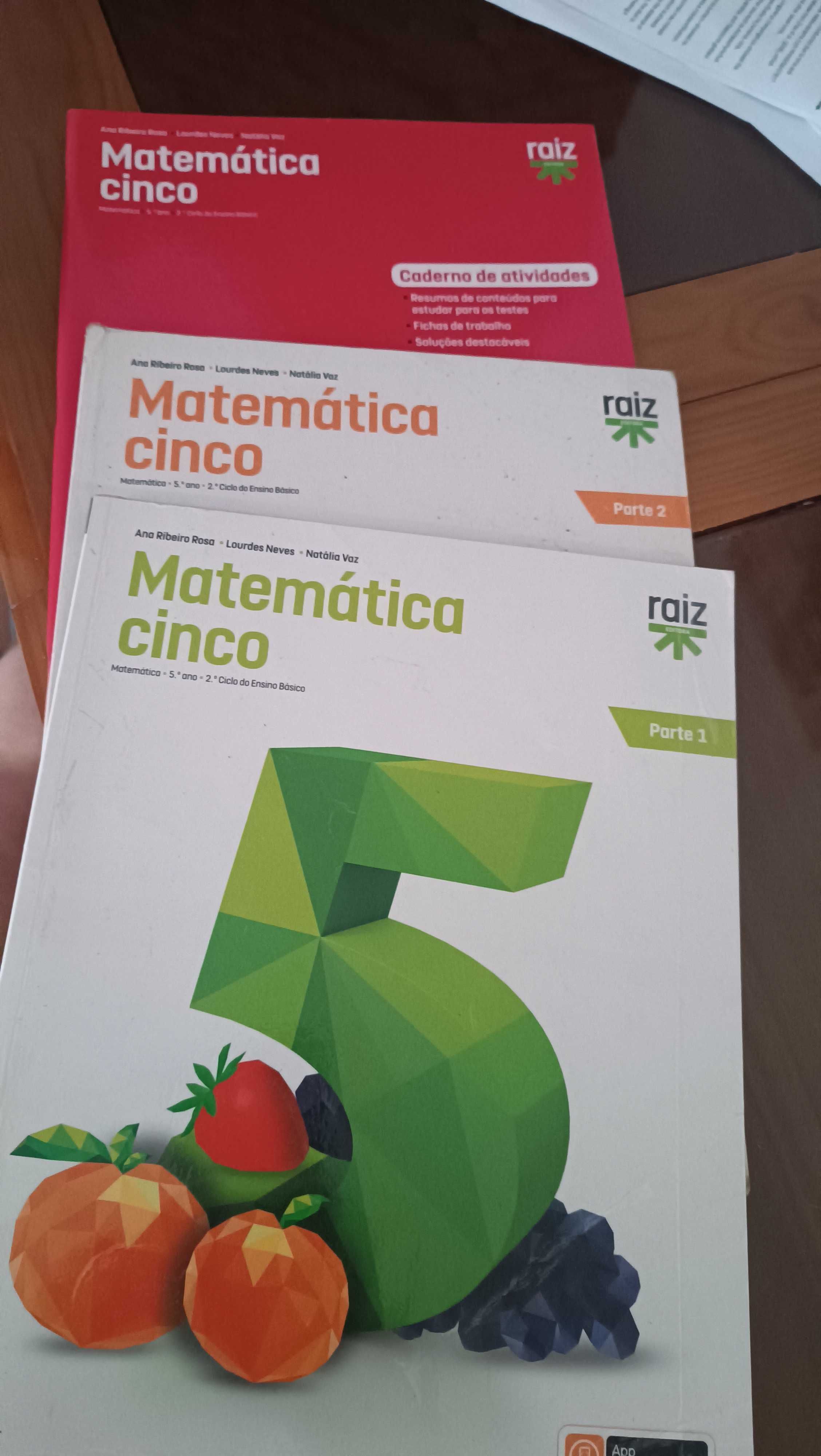 Manuais e caderno de actividades Matemática 5° ano