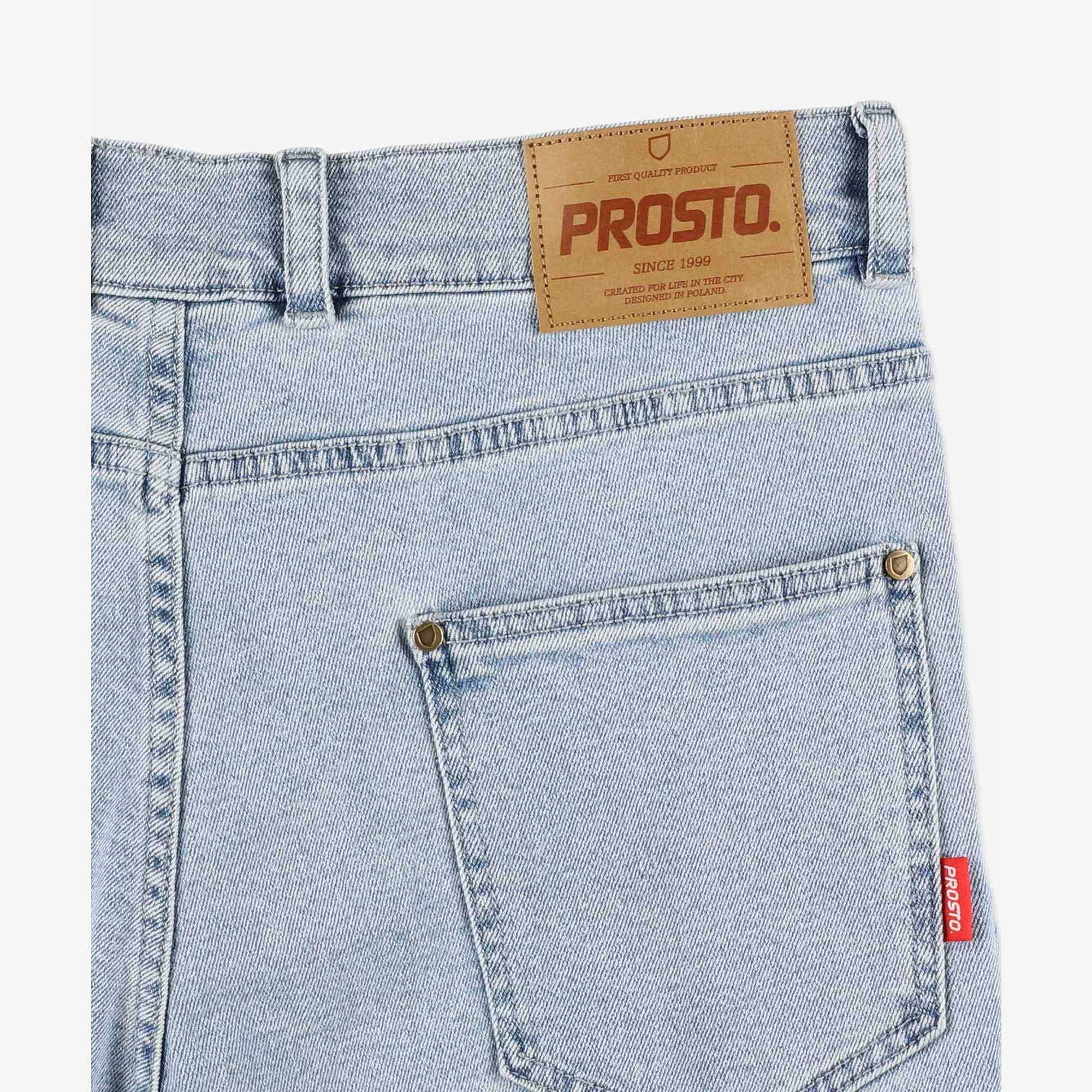 Spodnie PROSTO Pocklog jasnoniebieskie jeans regular