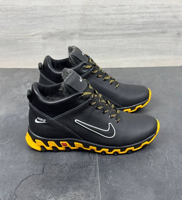 Кожаные ботинки для зимы (40-45) Мужская обувь утепленная