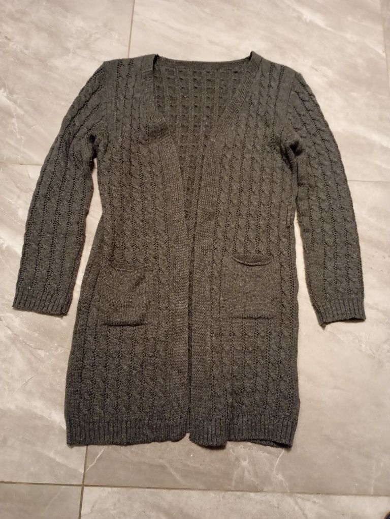 Sweter kardigan szary rozmiar M L
