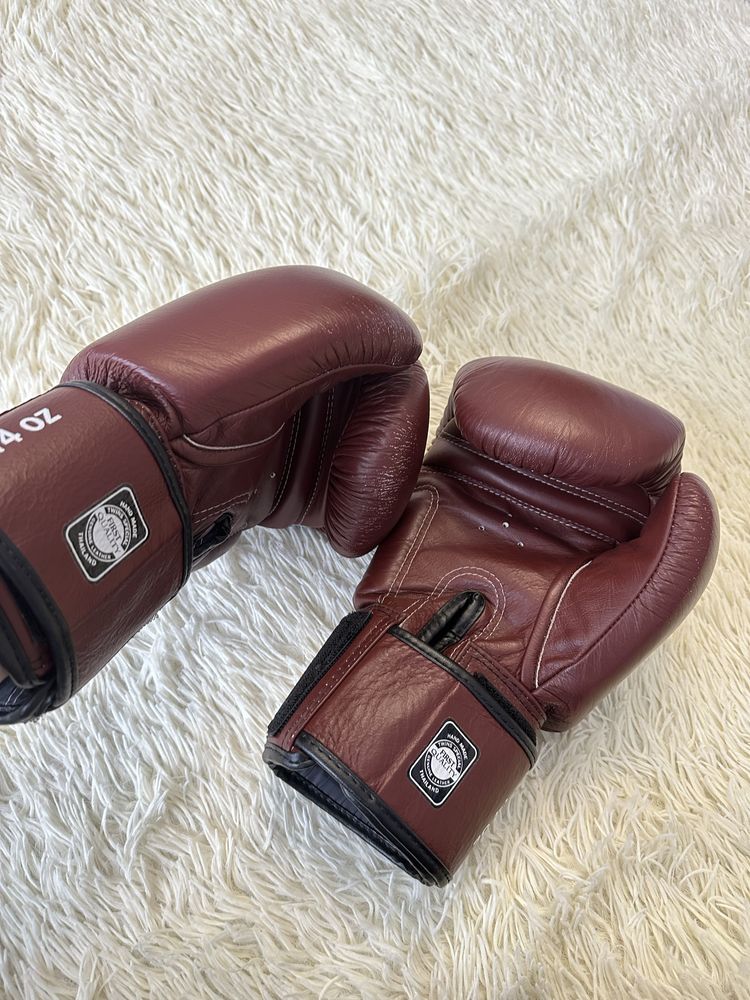 Боксерські рукавиці Twins із натуральної шкіри темно-коричневі