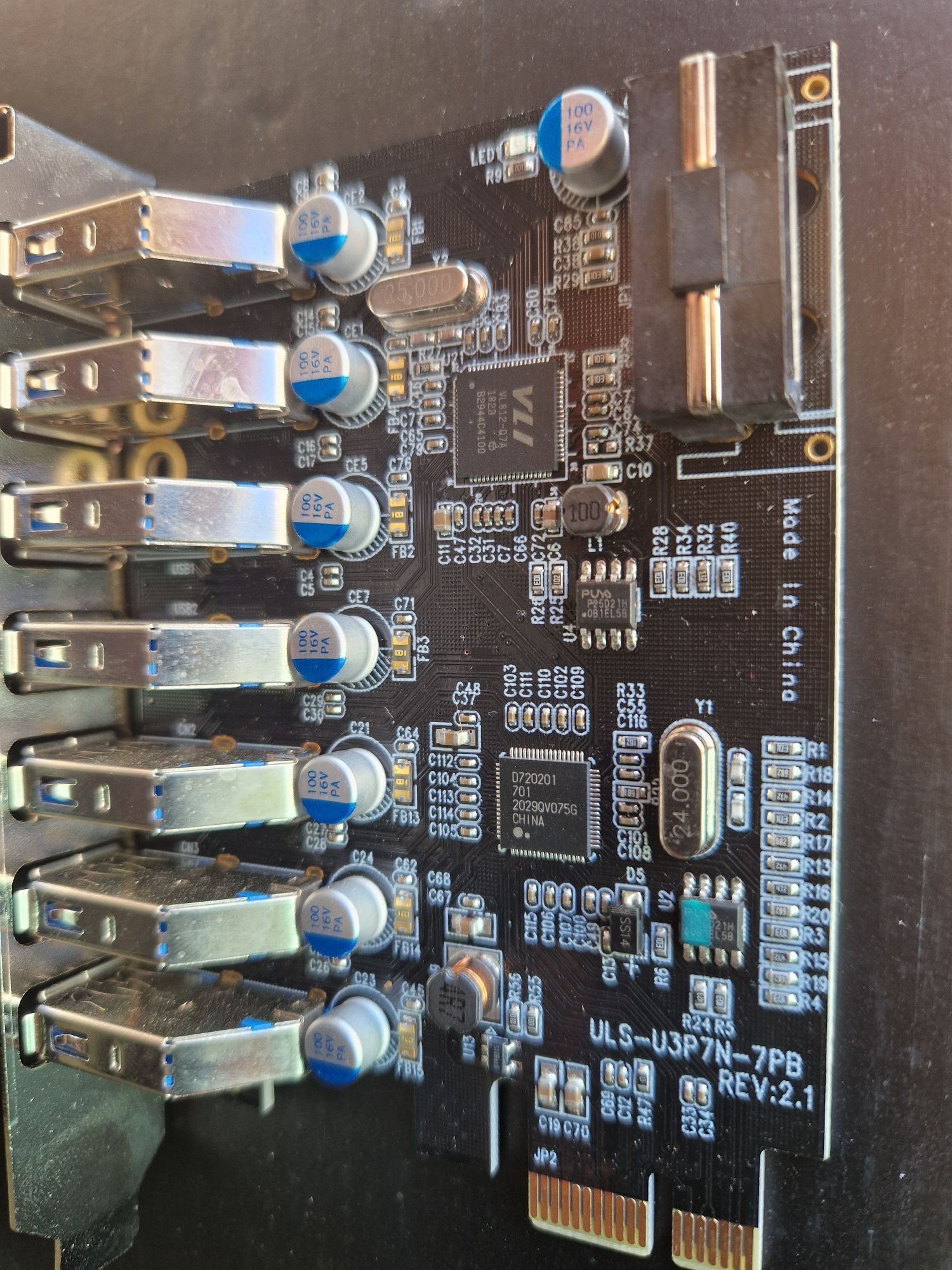 Placa PCI-E Express x1 para 7 x USB 3.0