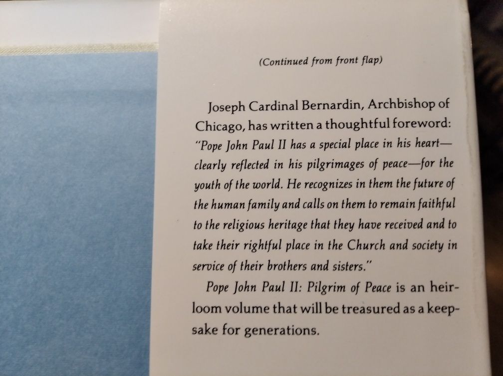 Pope John Paul II Pilgrim of Peace Harmony Books USA 1987 jęz.ang.