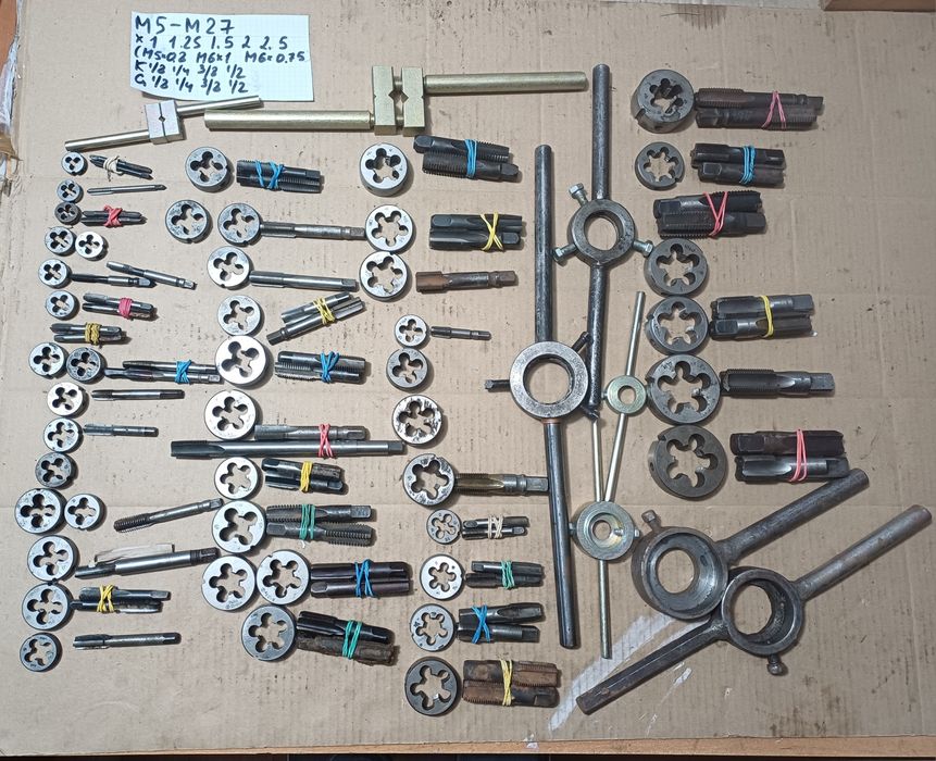 Мітчик плашка лерка СРСР набор М5-М27 + конічні дюмові та трубні