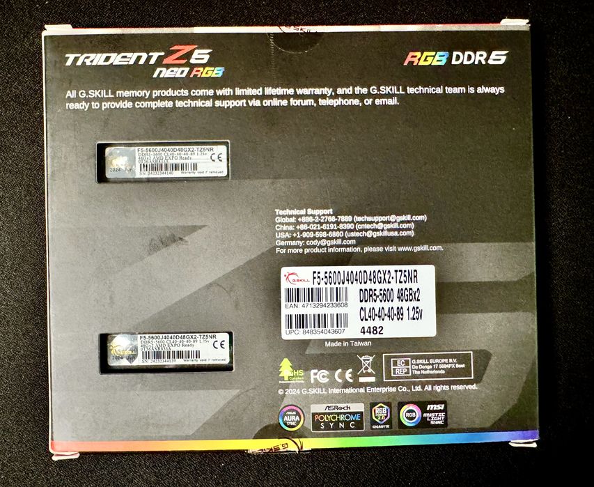 Pamięć ram G.Skill Trident Z5 Neo RGB  96GB DDR5 5600MHz CL40 expo