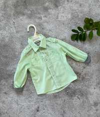 Тонка легка сорочка на хлопчика 18-24 міс в зеленому кольорі