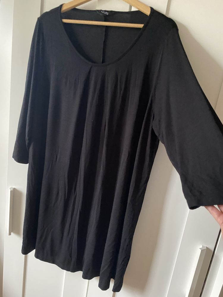 Czarna elastyczna tunika z wiskozy plus size 48 Yours