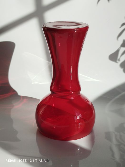 Wazon 30 cm szkło kolorowe vintage PRL Barbara Sudety Sadowski