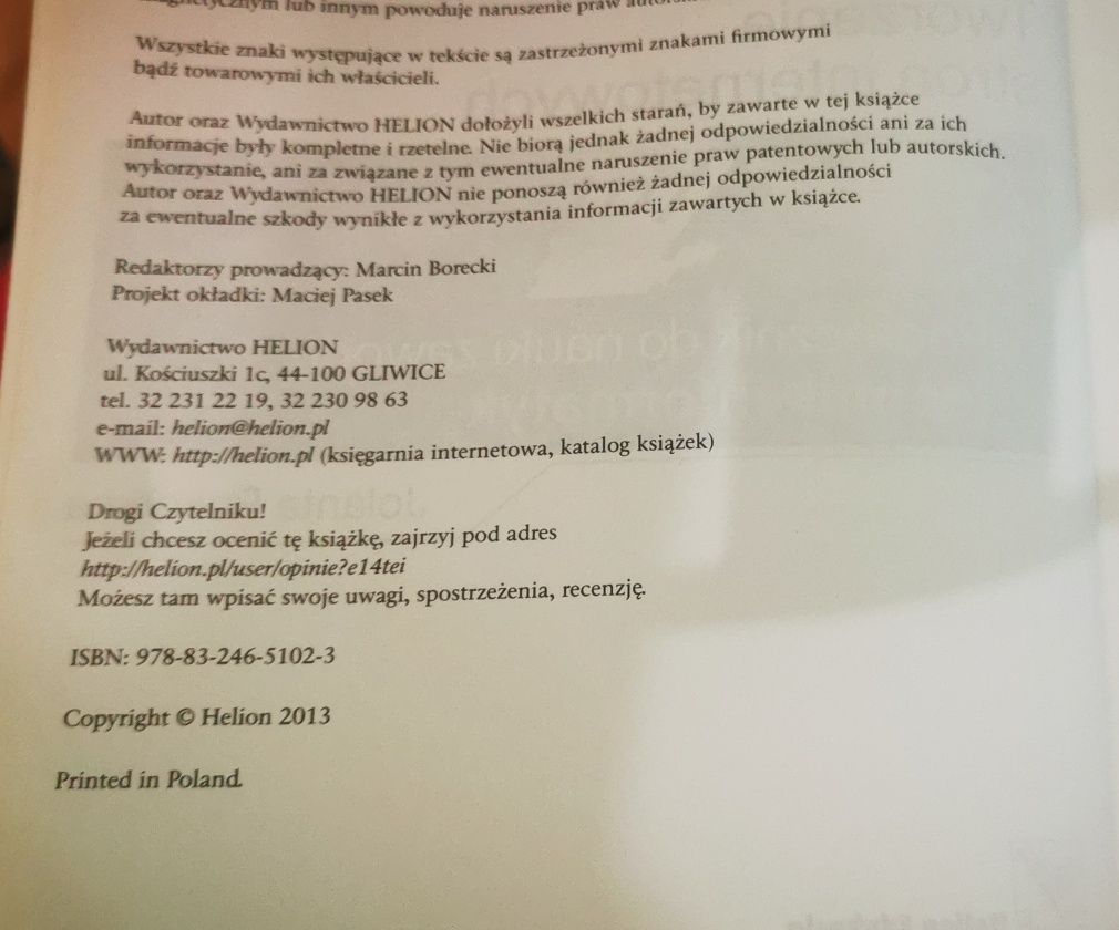 Kwalifikacja E. 14 cz. 1 Tworzenie stron internetowych Helion 2013