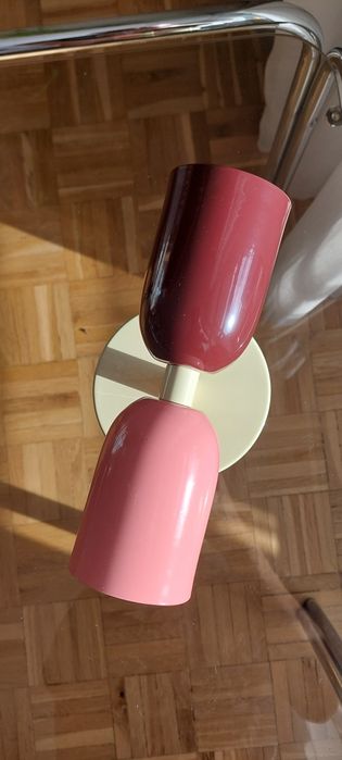 Nowy kinkiet ozdobny lampa na scianę różowo burgundowa świetna latarni