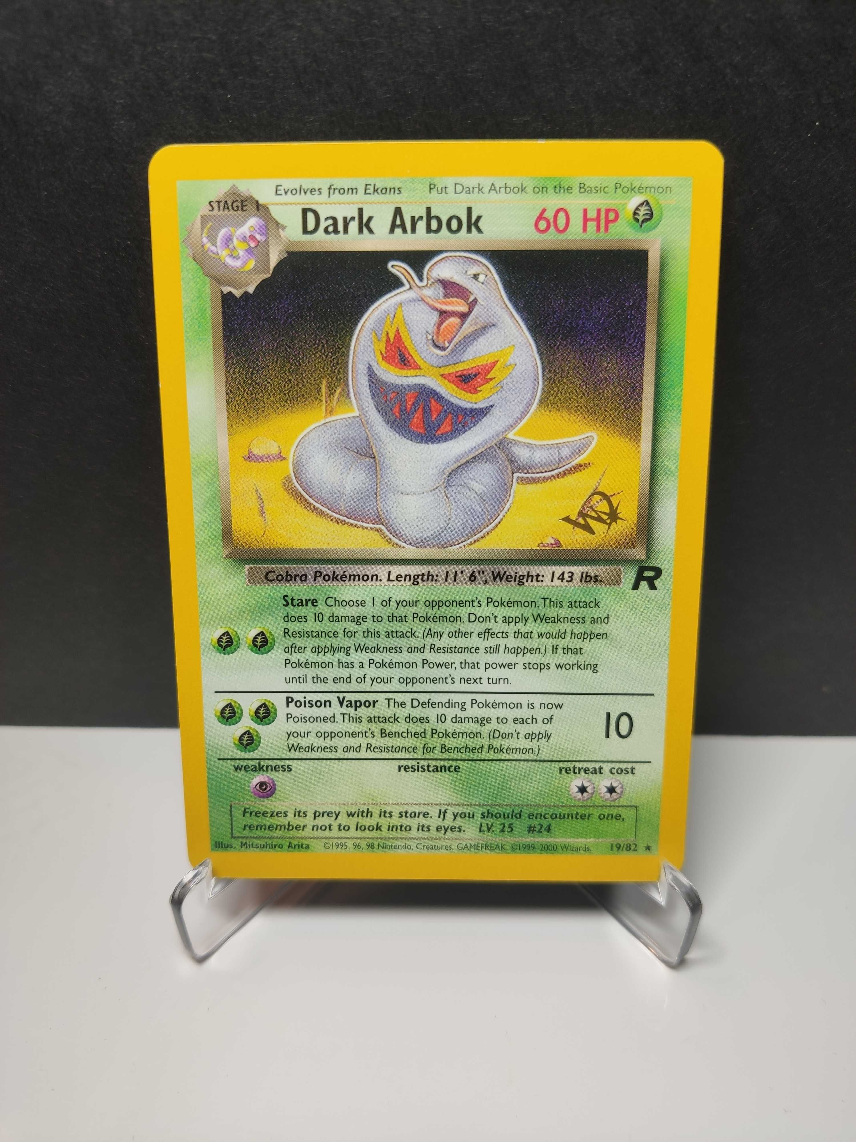 Pokemon Dark Arbok Promo W Gold Stamp Stan NM/MINT