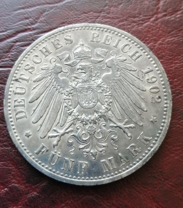 Монета 1902р Вільгельм II срібло, 5 марок