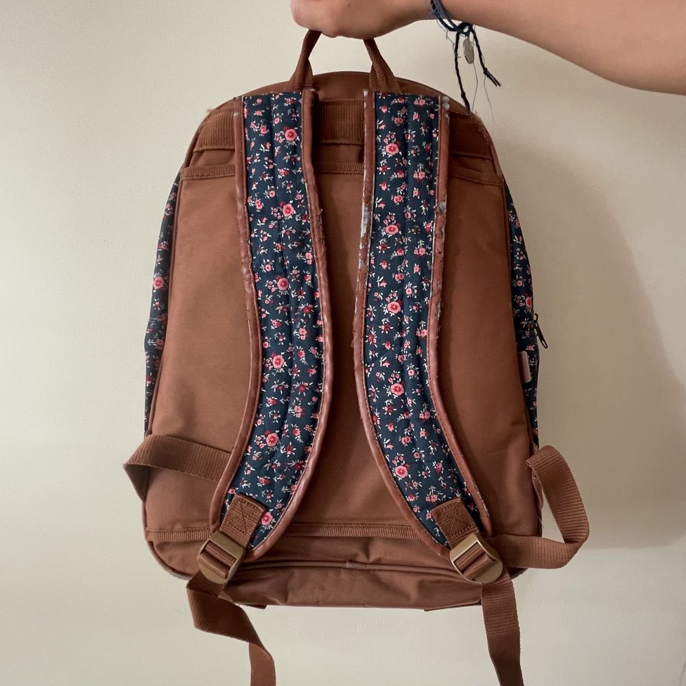 mochila escola flores com adaptação para rodinhas