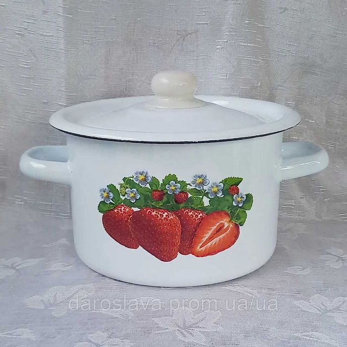 Каструля емальована Idilia (2 л), різні малюнки, НОВІ!