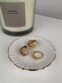 Talerzyk na biżuterię podstawka biały złoty H&M elegancki klasyczny