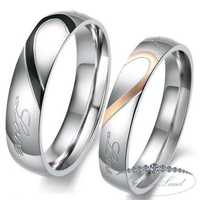 Парные кольца, кольцо для влюбленных из нержавеющей медицинской стали