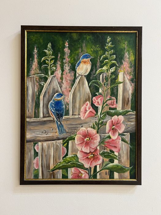 Картина з птахами акрил 20х30 см