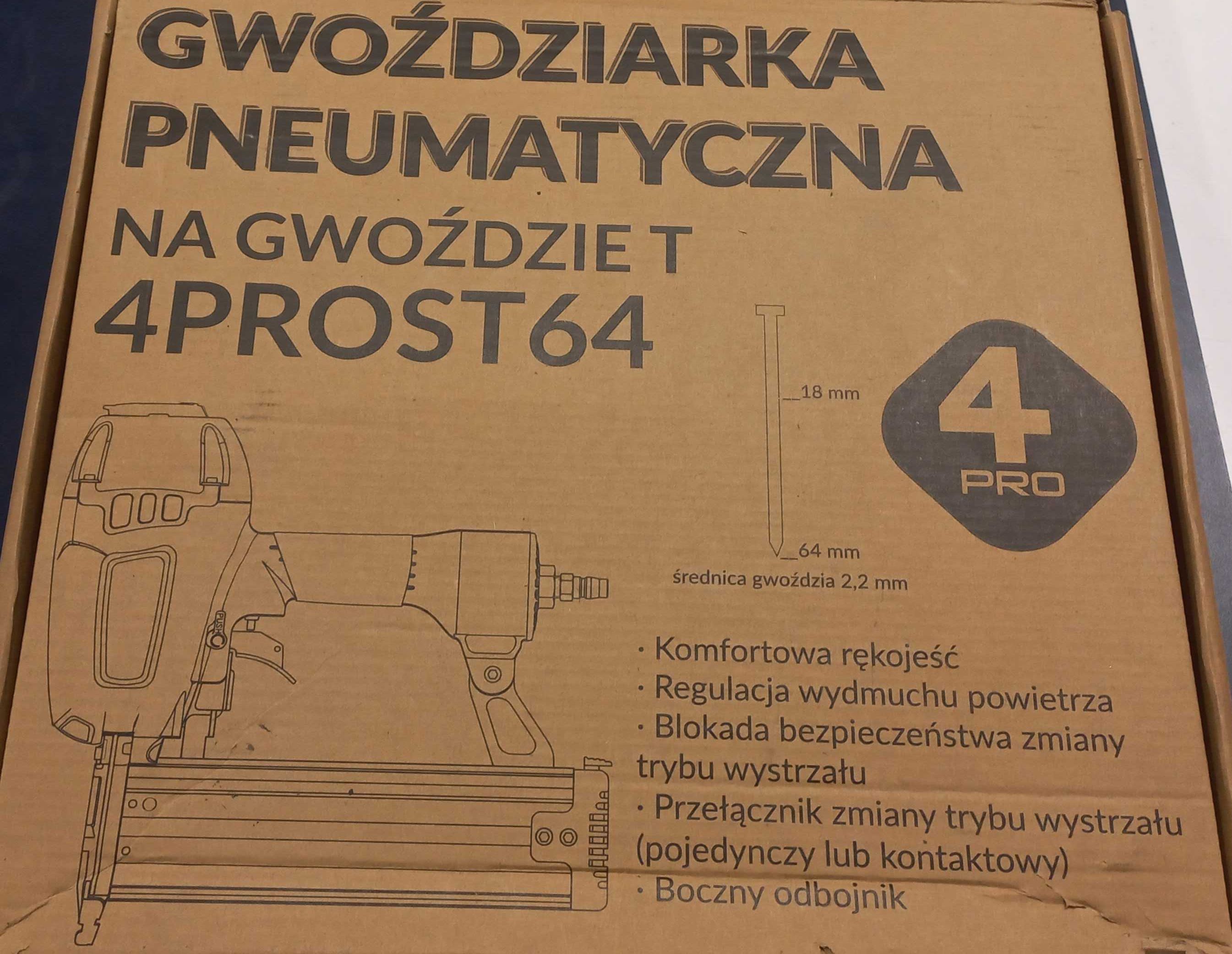 Gwoździarka pneumatyczna 4PROST64 na gwoździe T 18-64mm OTTENSTEN