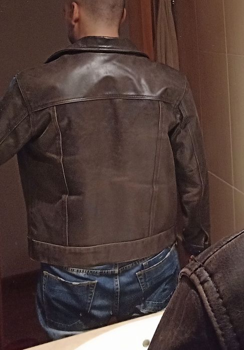 Casaco vintage de couro de búfalo