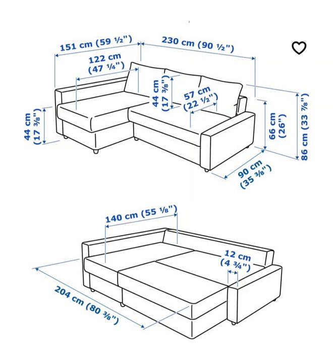 Sofa IKEA FRIHETEN- Sofá-cama de canto c/arrumação,  cinza escuro