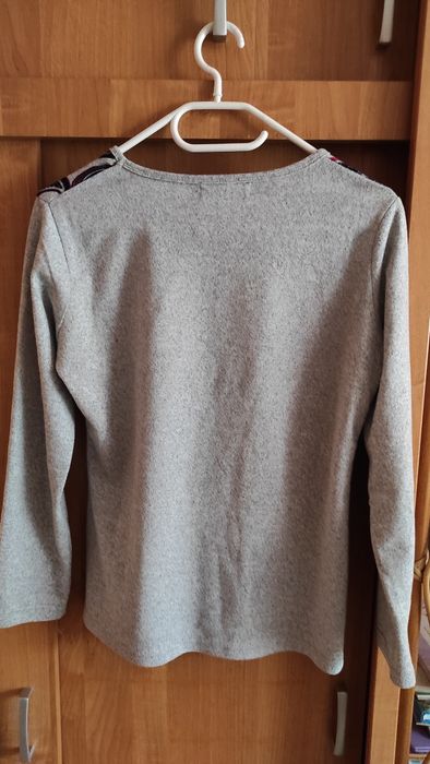 Cienki sweter damski szary we wzory L/XL