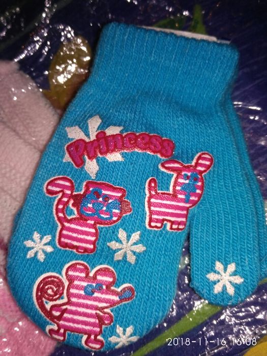 варежки детские, девочке. На 1годик