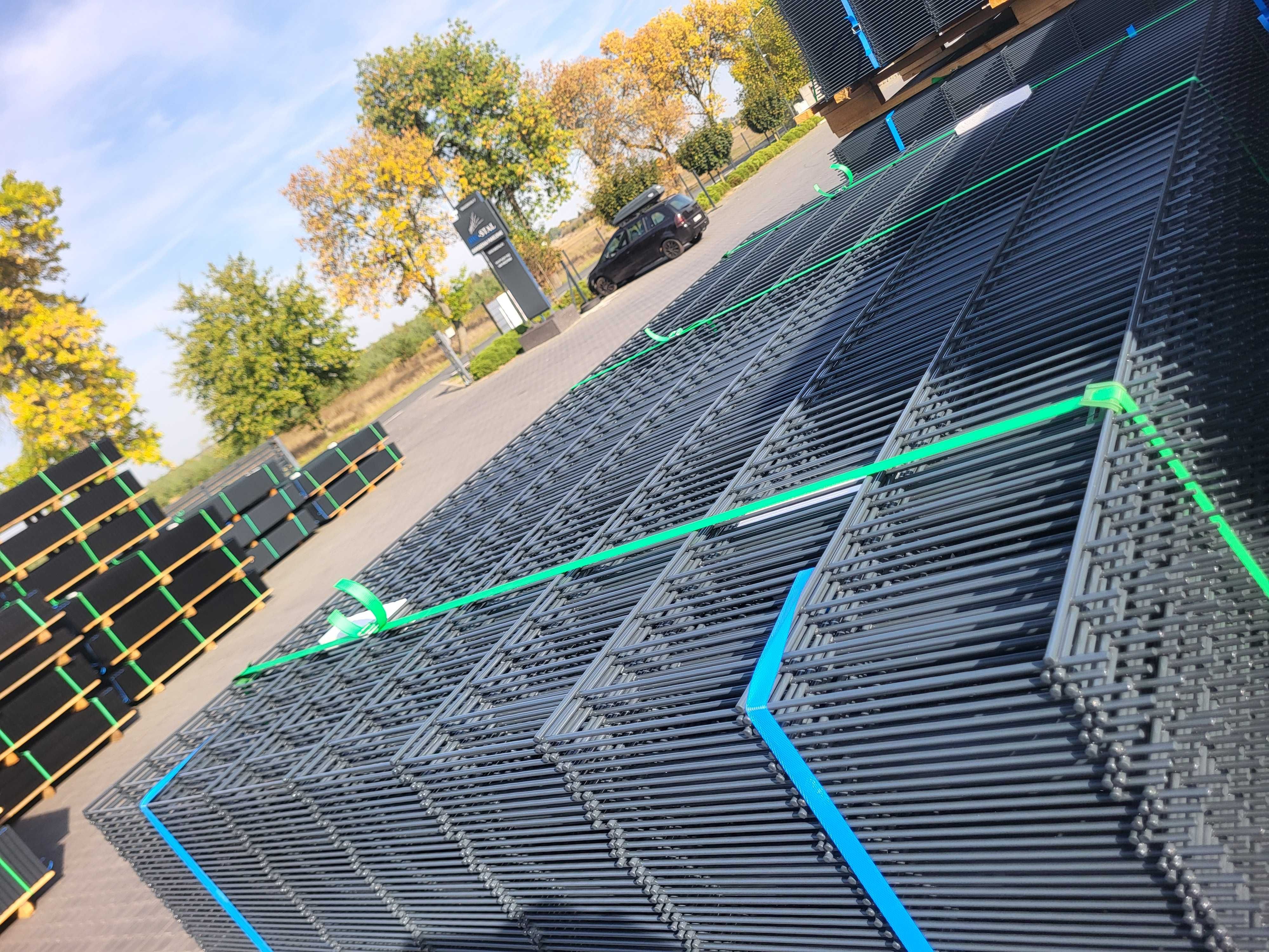 Panele ogrodzeniowe 2D 6/5/6 mm wys 1,43 ocynk+kolor/Ral! PRODUCENT
