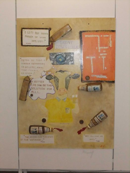 Quadro em acrílico e óleo (pintado em MDF], estilo "Pop Art".