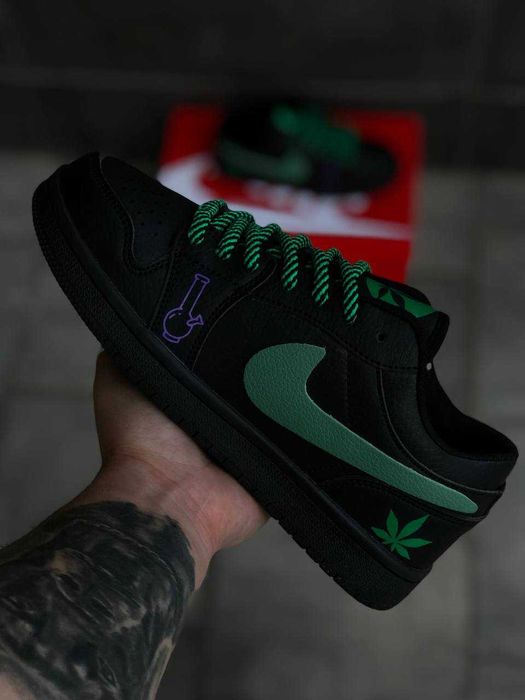 КОЖАНЫЕ! Мужские кроссовки Nike Air Force Black осенние кросовки найк